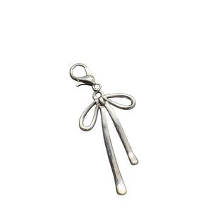 Elegant Silver Bow Pendant charm for charm necklace
